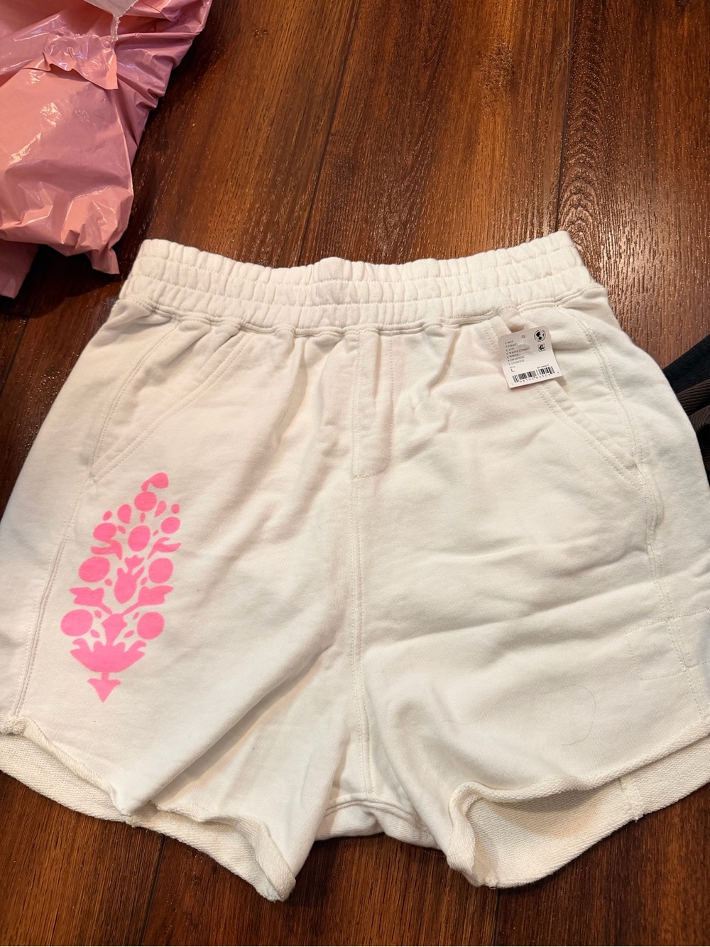 FP Movement by Free People White Athletic Shorts with Pink Floral Print